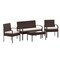 Emma and Oliver 4 Piece Patio Set with Steel Frame and Cushions - Outdoor Seating